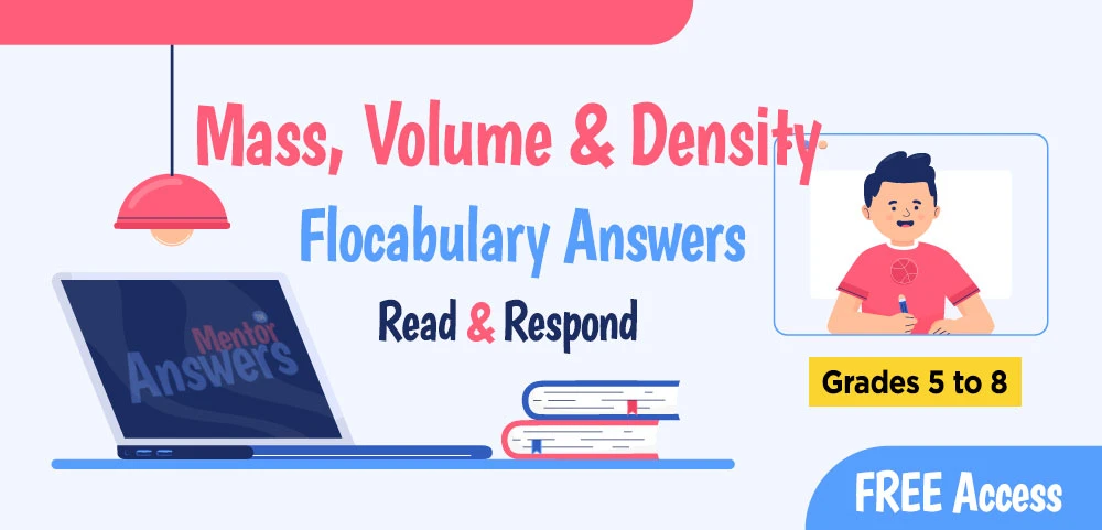 Mass, Volume & Density Flocabulary Quiz, Read and Respond Answers